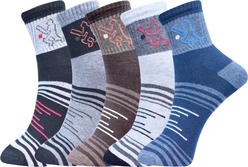 Garun Socks® Men’s Ankle-Length Towel Socks – Soft Terry Lined Sports Comfort (Pack of 5)