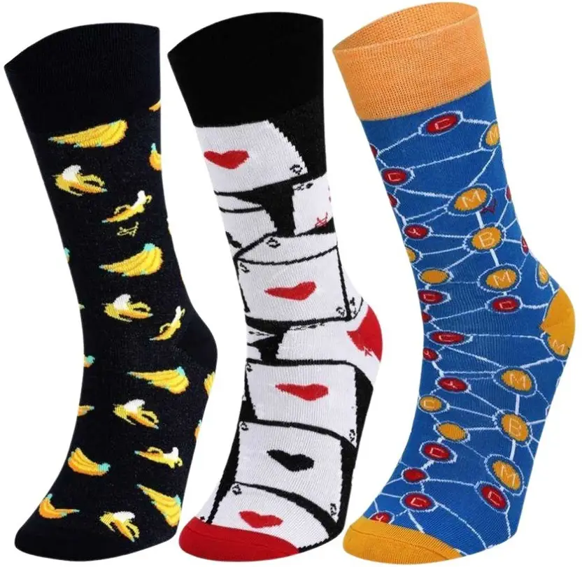 Garun Socks® Premium Designer Crew-Length Socks – GenZ/Youth Funky College Wear (Pack of 3)