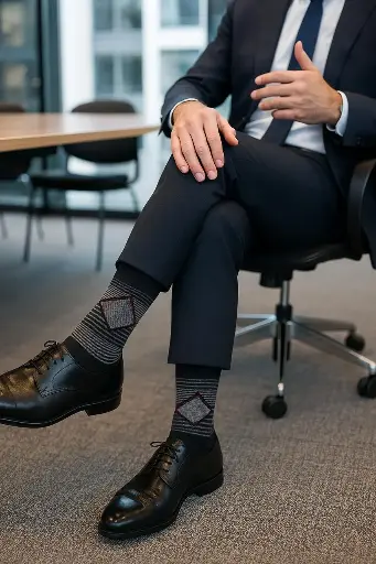 [PROD-00034] Garun Socks® Premium Cotton Formal Socks – Crew-Length Elegant Business Wear (Pack of 3)